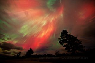 Photographer Shawn Malone of Marquette, Mich., took this dazzling photo of the spectacular Oct. 24, 2011 northern lights display. 