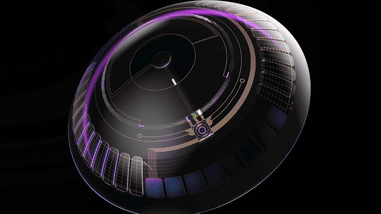 Close-up of an Xpanceo smart contact lens prototype