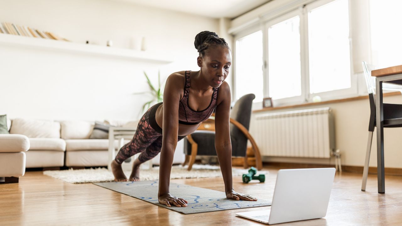 Woman doing a push up