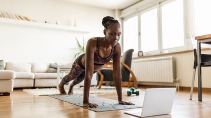 Woman doing a push up