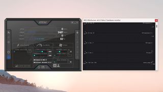 MSI Afterburner application open on a Windows background.