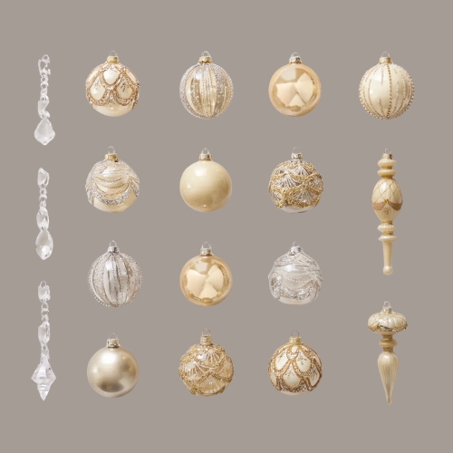 Balsam Hill, Roaring Twenties Christmas Bauble 18 Pack