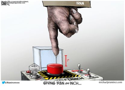 Political Cartoon U.S. Trump Missile Launch Iran