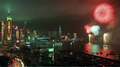 Fireworks light up Hong Kong's harbour