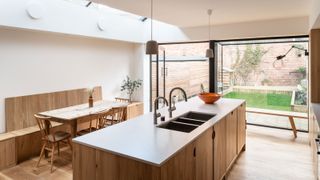 modern kitchen extension with kitchen island