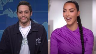 Pete Davidson on SNL and Kim Kardashian on The Kardashians.