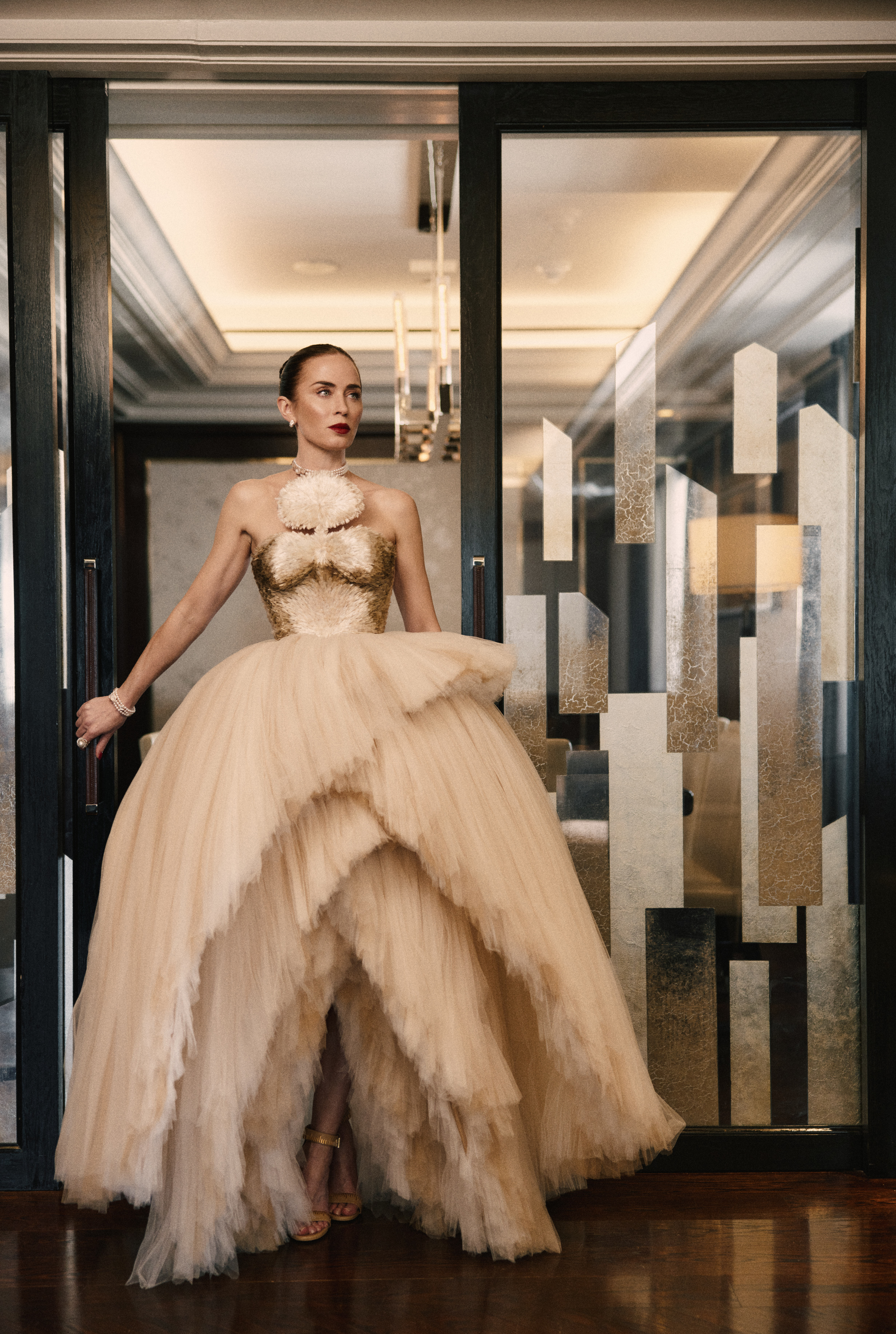 Emily Blunt leaving her hotel for the devil wears prada 2 premiere