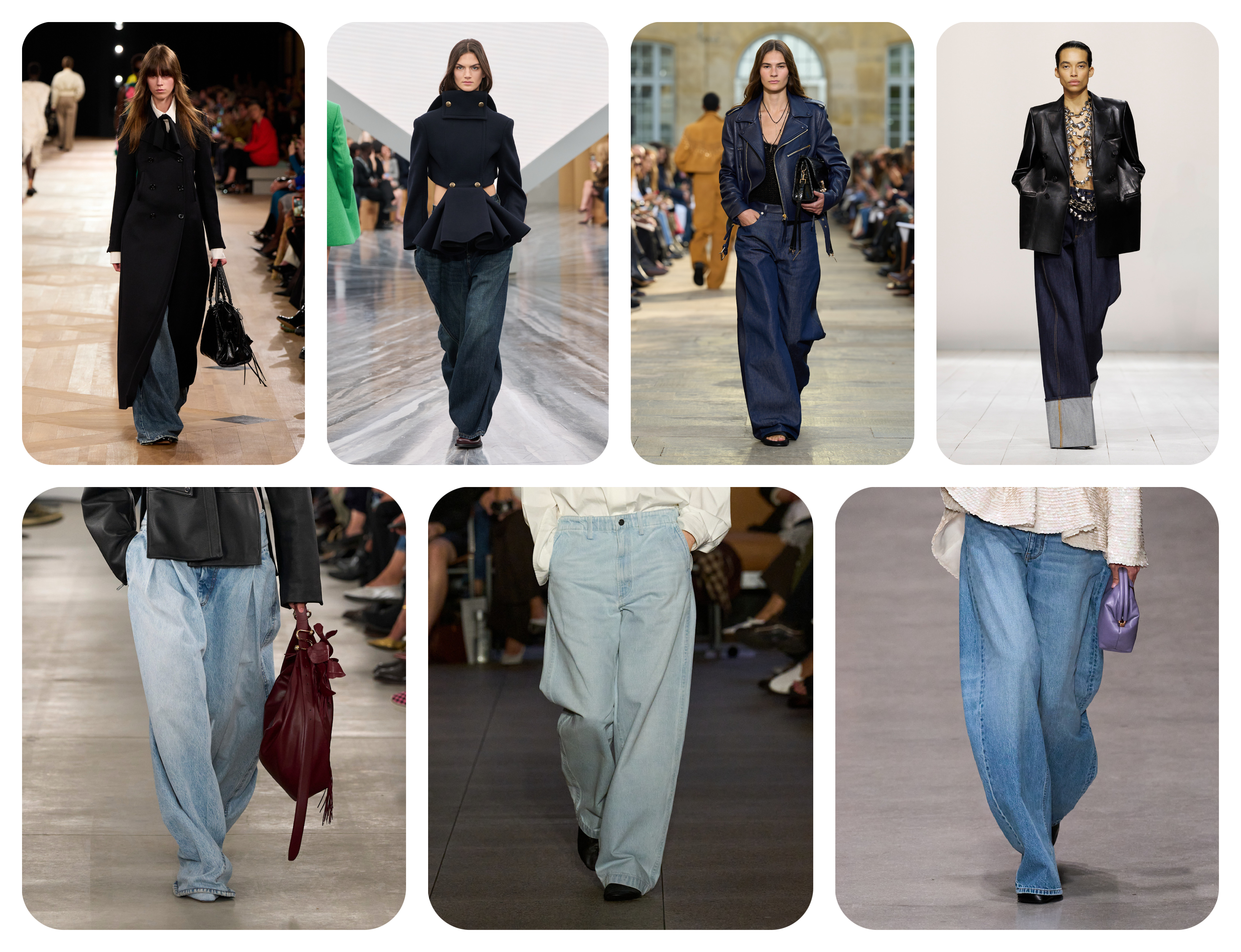spring 2026 denim trends, wide-leg jeans at Balenciaga, Dior, Gabriela Hearst, Givenchy, Sportmax, Stella McCartney