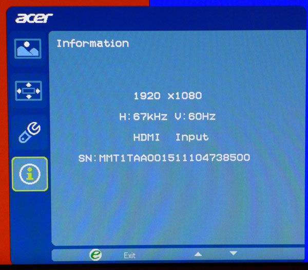 Acer XG270HU OSD Setup And Calibration