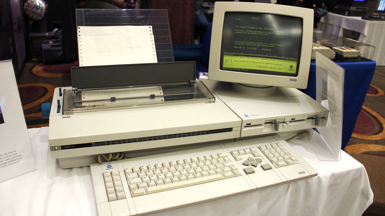Old computer photographed at the Vintage Computer Festival in February 2025 in Orange, California.