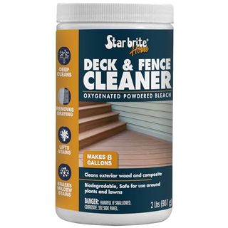 Star Brite Home® Deck & Fence Cleaner - Oxygenated Bleach Power - Great for Wood & Composite - Chlorine-Free, Solvent-Free - 2lb Makes 8 Gallons