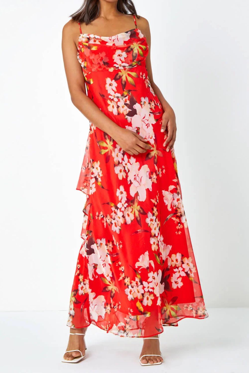 Roman Originals floral print dress on model 