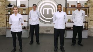 Evelina, Molly, Lauren, Joaquin (L-R) in the kitchen for MasterChef: The Professionals 2023