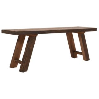 Audelio Unfinished Rustic Solid Wood Bench