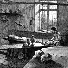 Josiah Wedgwood (1730-1795) at work in his Etruria Works near Hanley Staffordshire
