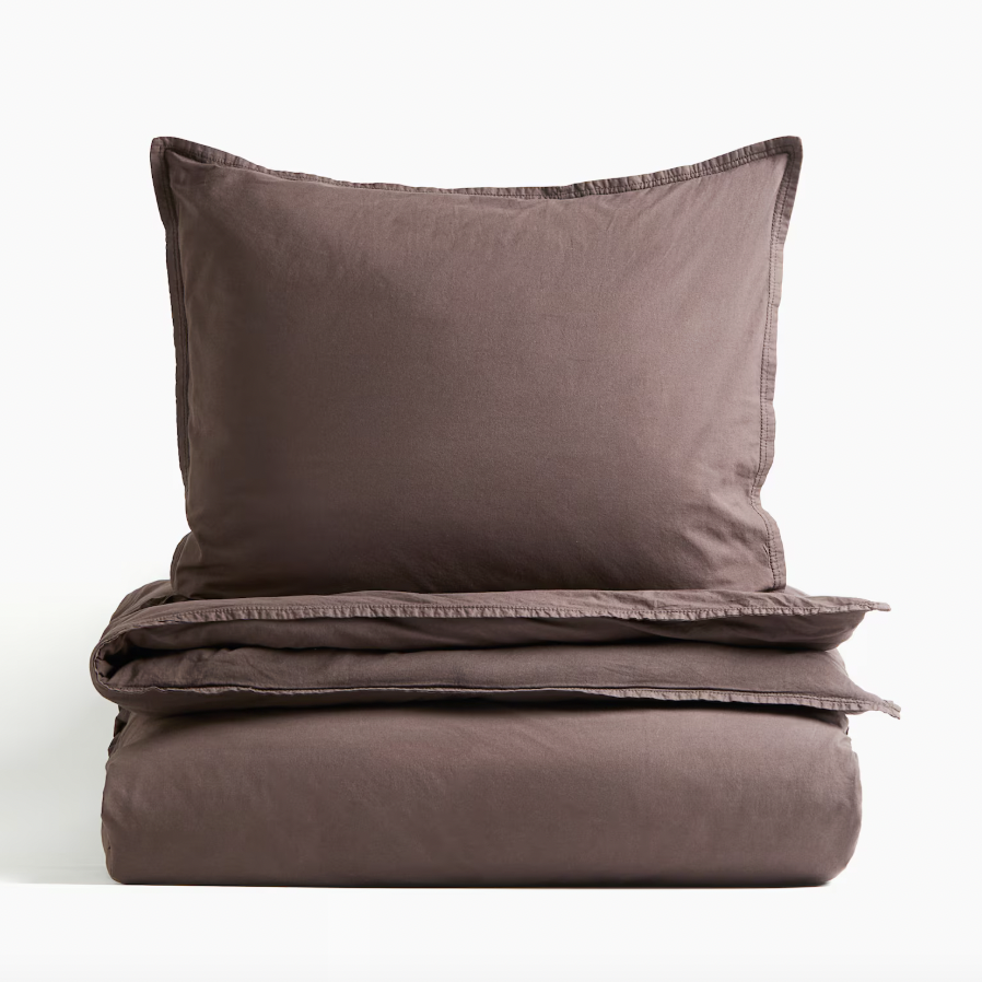 Washed Cotton Twin Duvet Cover Set