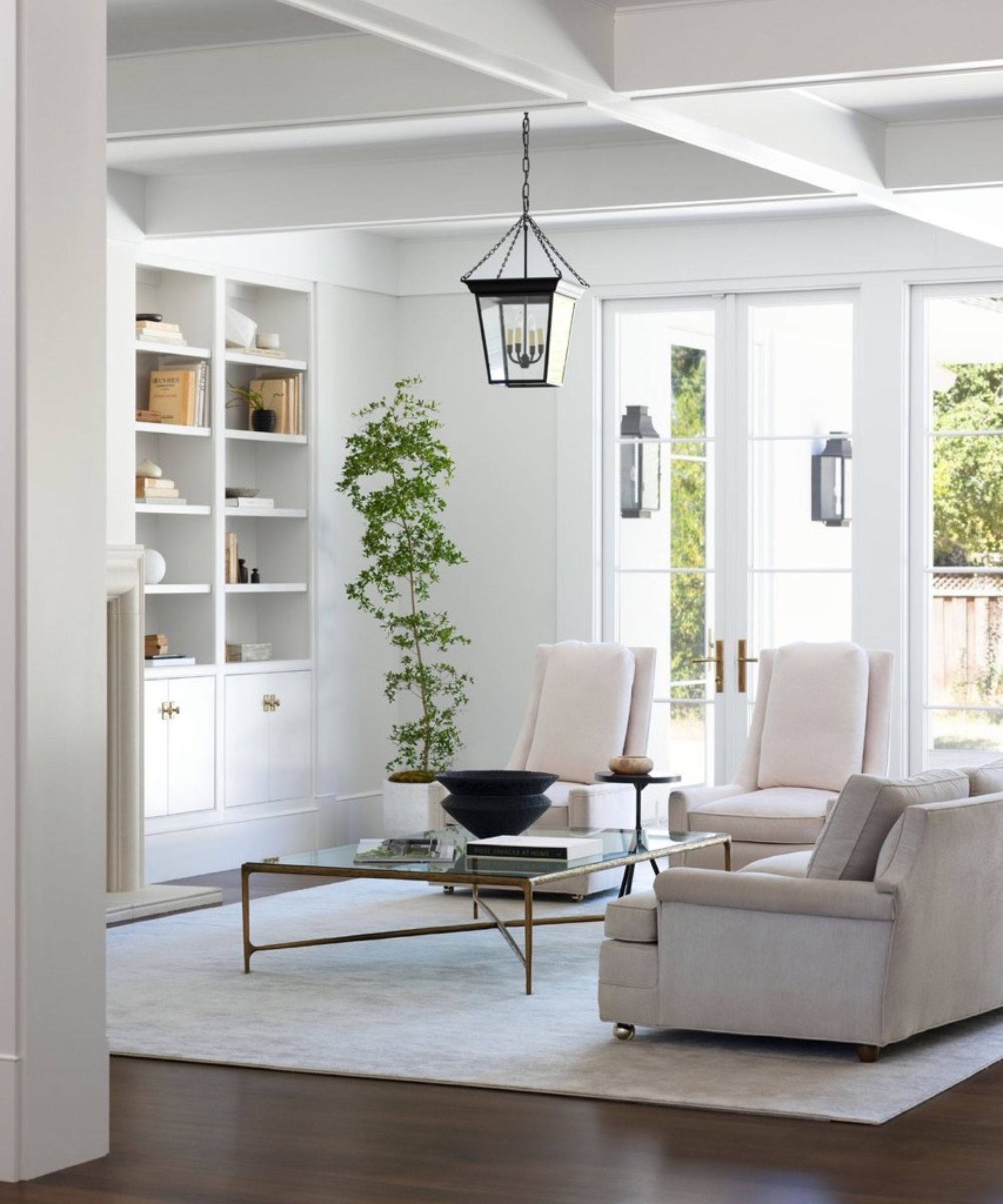 White living room with transitional style