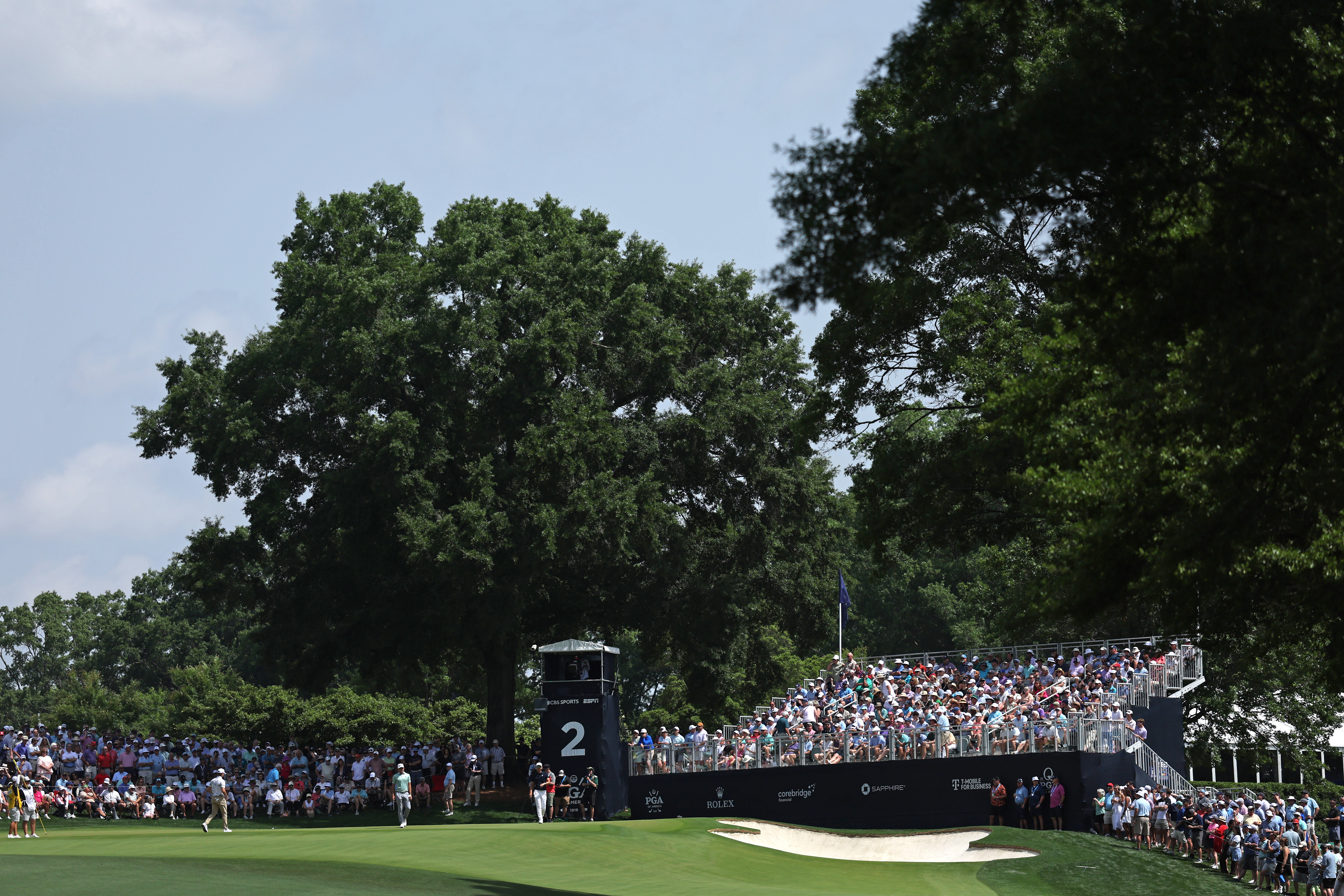 A general view of the second hole at Quail Hollow