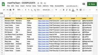 How to build a CMS with React and Google Sheets - example data