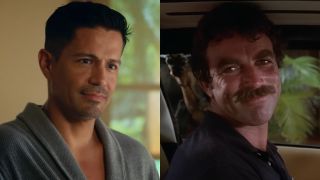 jay hernandez and tom selleck as their respective thomas magnum counterparts.