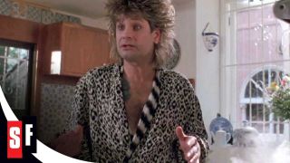 Ozzy Osbourne in his kitchen in a scene from The Decline Of Western Civilization: Part II - The Metal Years