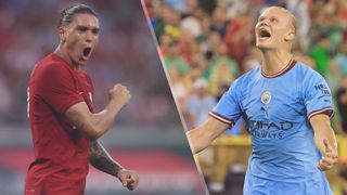 Darwin Nunez of Liverpool and Erling Haaland of Manchester City could both feature in the Liverpool vs Manchester City live stream