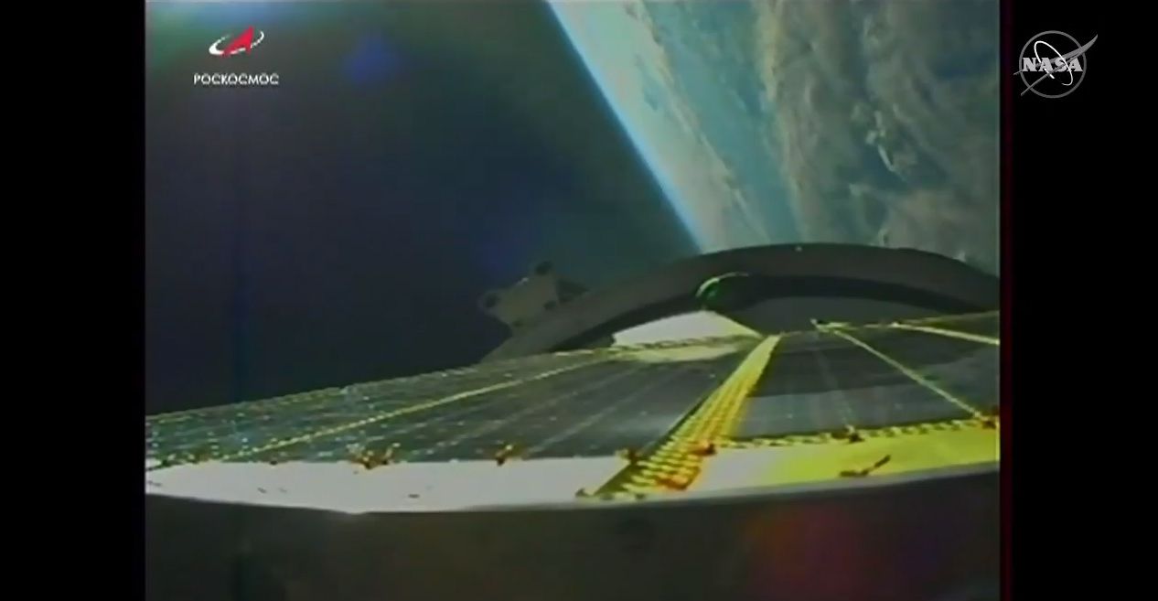 A Russian Soyuz rocket launches the uncrewed Progress 76 cargo ship toward the International Space Station from Baikonur Cosmodrome, Kazakhstan on July 23, 2020. It's carrying nearly 3 tons of supplies for the station's crew.
