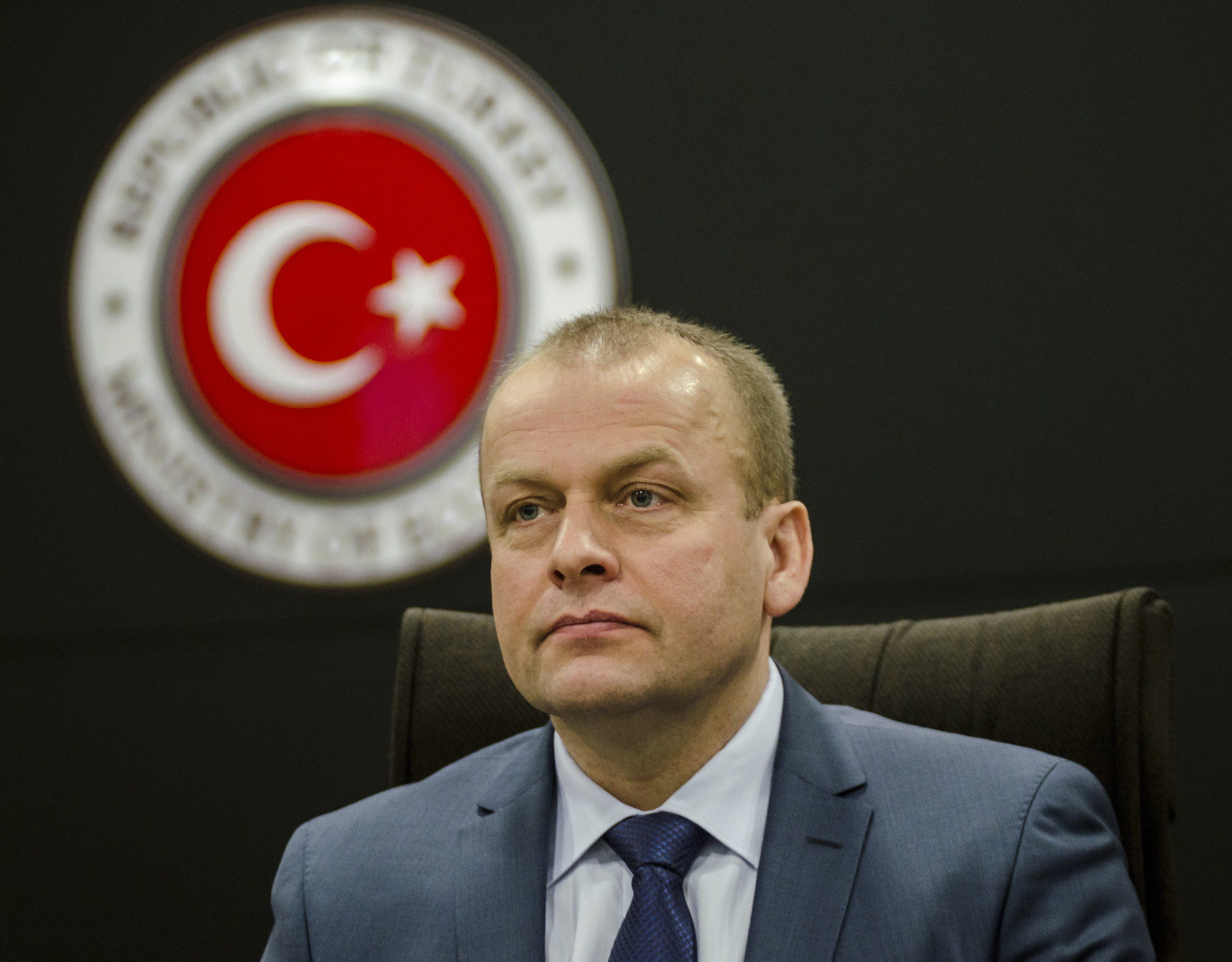 Prime Minister of Faroe Islands Kaj Leo Johannesen attends the signing ceremony of the free trade agreement between Turkey and Faroe Islands in 2014.