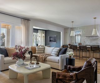 neutral open-plan living room