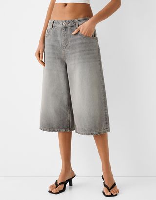 Bershka, Baggy Denim Bermuda Jorts