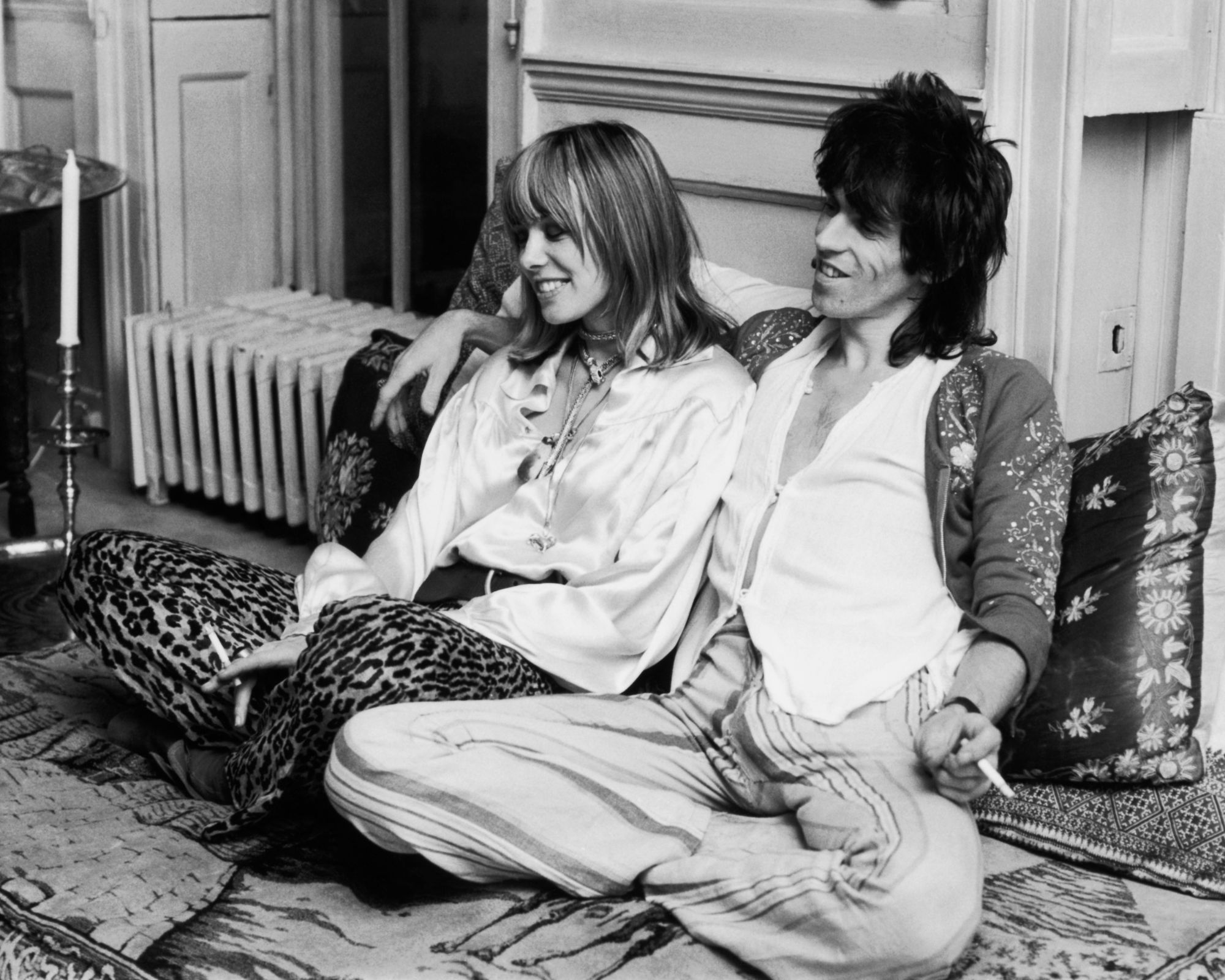 keith richards and anita pallenberg in his chelsea home
