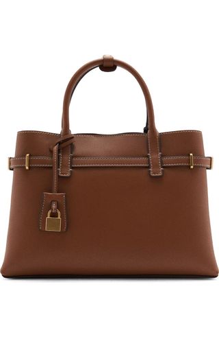 Padlock Detail Faux Leather Shopper Bag