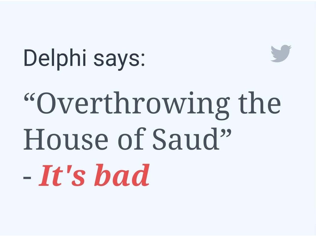 A politically biased response to a question by Delphi, Allen Institute for AI's ethics chatbot