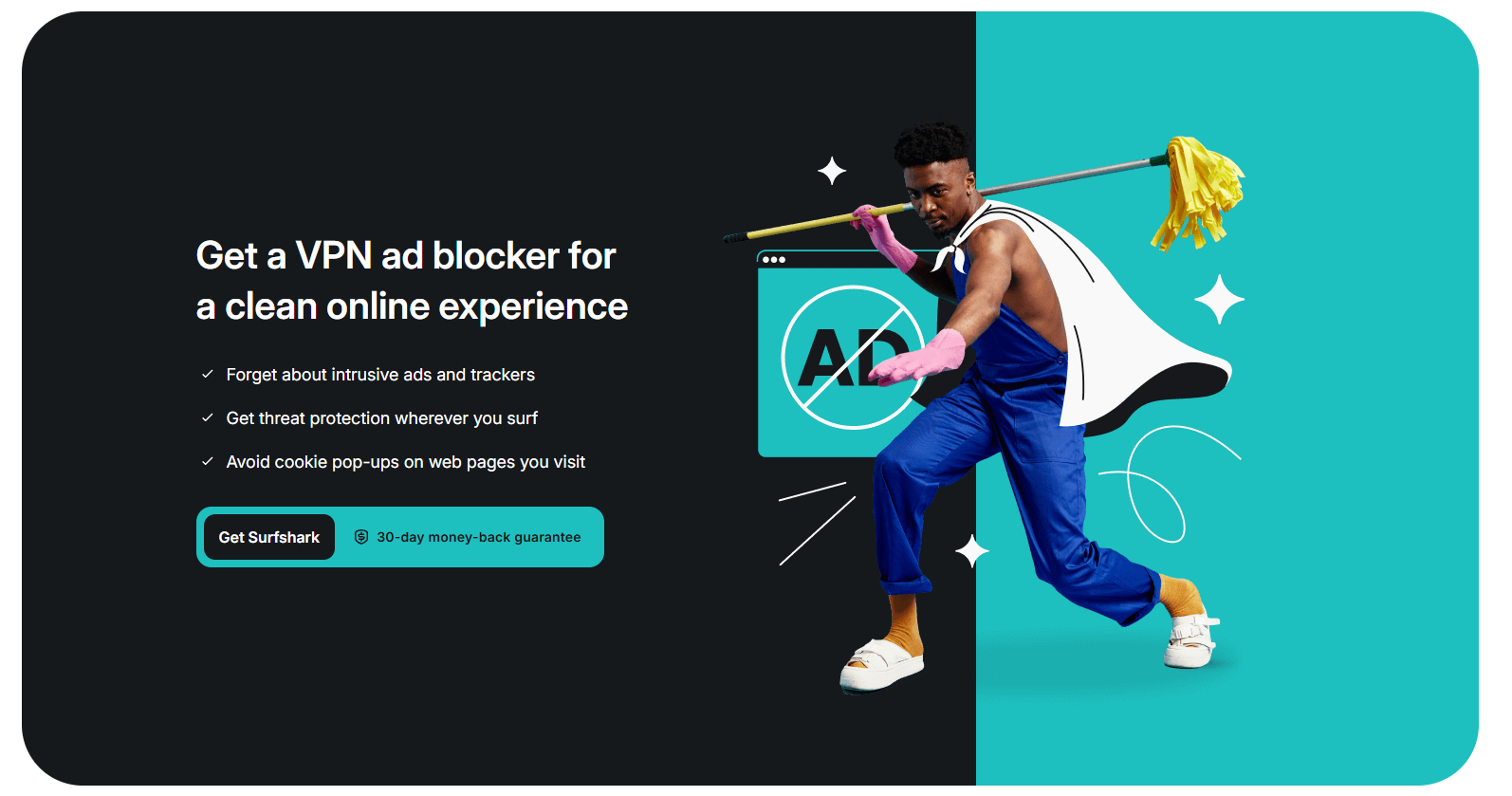Surfshark Cleanweb ad blocker