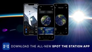 graphic showing three smartphones against the backdrop of earth's atmosphere and the bright sun.