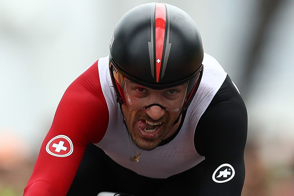 Fabian Cancellara (Switzerland) en route to gold in the time trial in the Rio Olympic Games