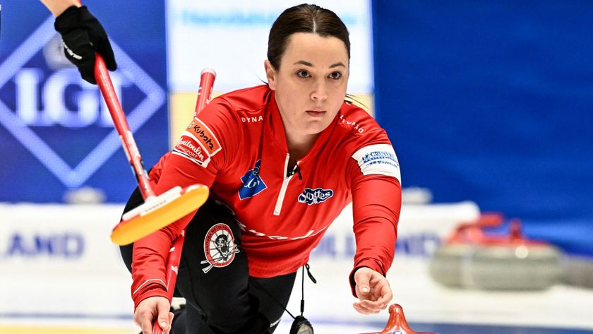 Canada's Val Sweeting competes during the LGT World Womens Curling Championship match for third place ahead of Canada's showing at the Women's Curling World Championships 2025