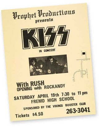 Kiss and Rush gig poster