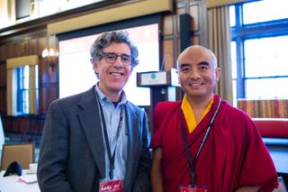 Richard Davidson (left), founder and director of the Center for Healthy Minds at the University of Wisconsin-Madison, and Yongey Mingyur Rinpoche (right), the Buddhist Tibetian Monk who participated in the study on brain aging, in a recent photo.