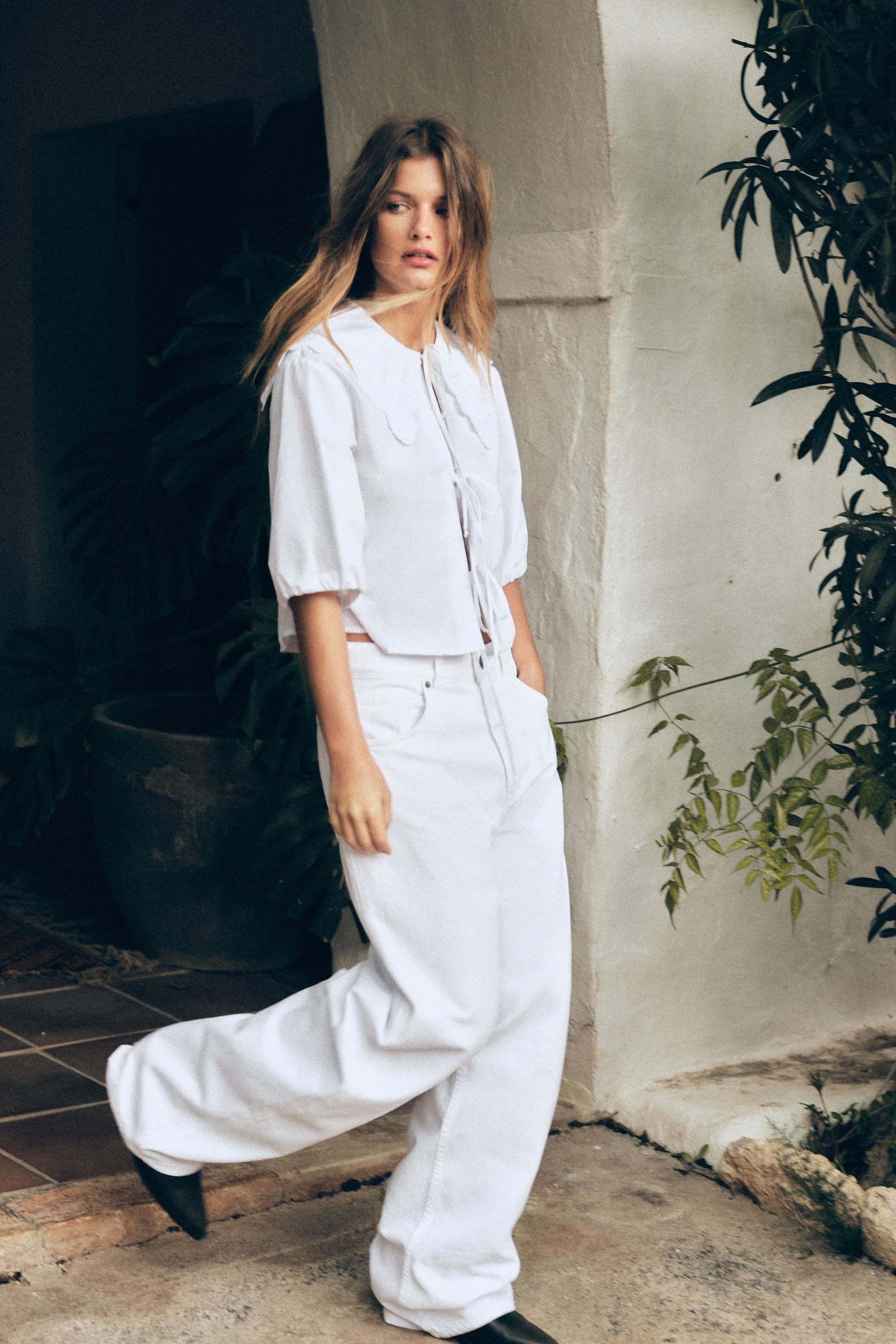 Poplin Shirt With Peter Pan Collar