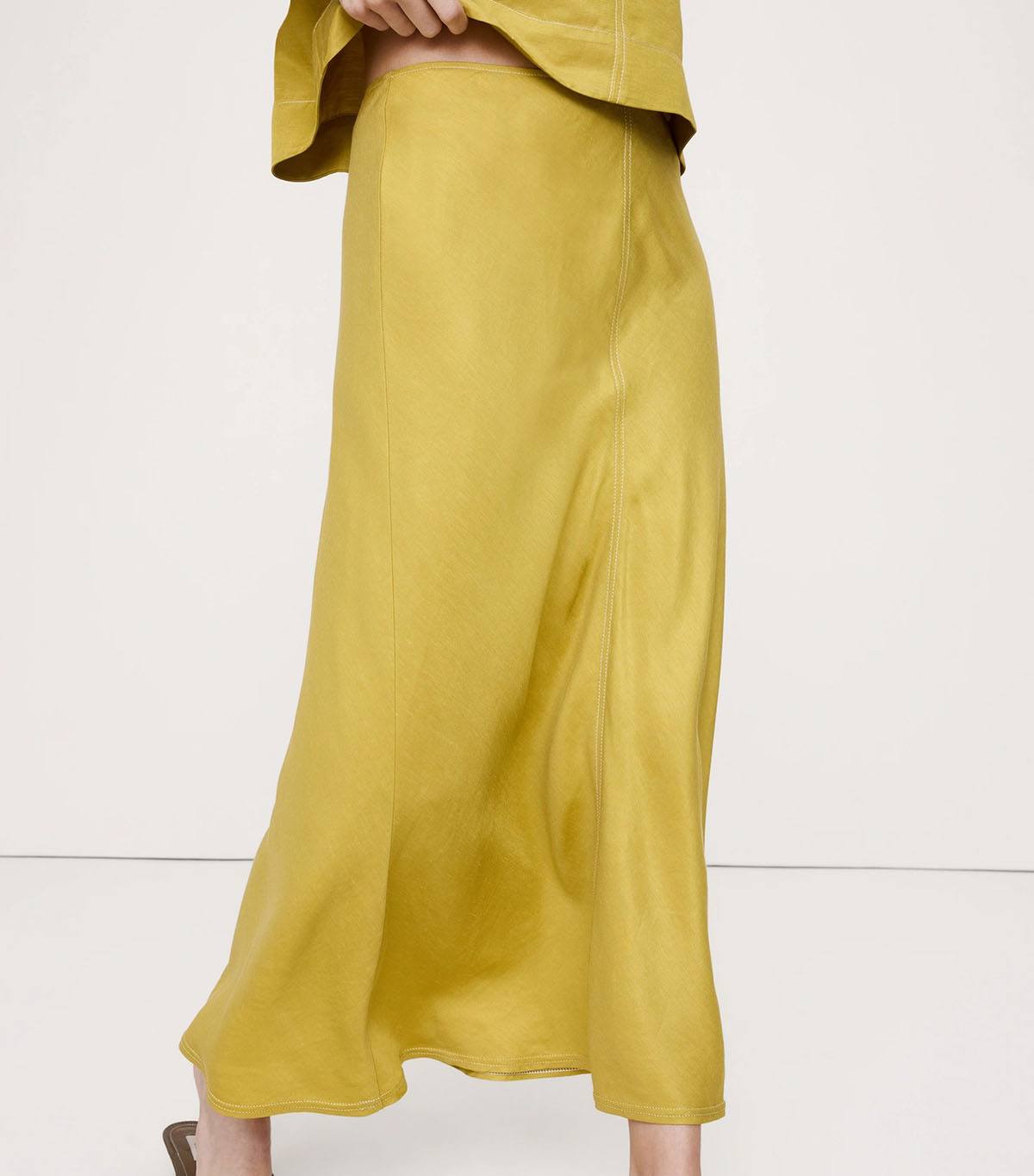 Banana Republic, Viscose-Linen Bias-Cut Maxi Skirt