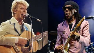 LEFT: David Bowie kicking off his Serious Moonlight Tour with a warm-up gig at Forest National,Brussels 18th May 1983. RiGHT: Nile Rodgers & Chic performing at Scotiabank Arena in Toronto