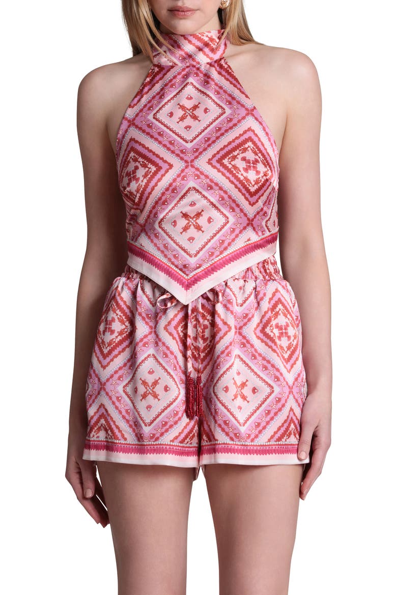 Scarf Print Halter Top