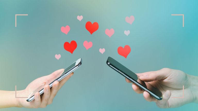 phones with text messages about love