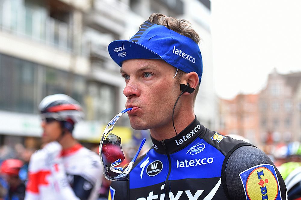 Iljo Keisse (Etixx-QuickStep) on the start line at Dwars door Vlaanderen