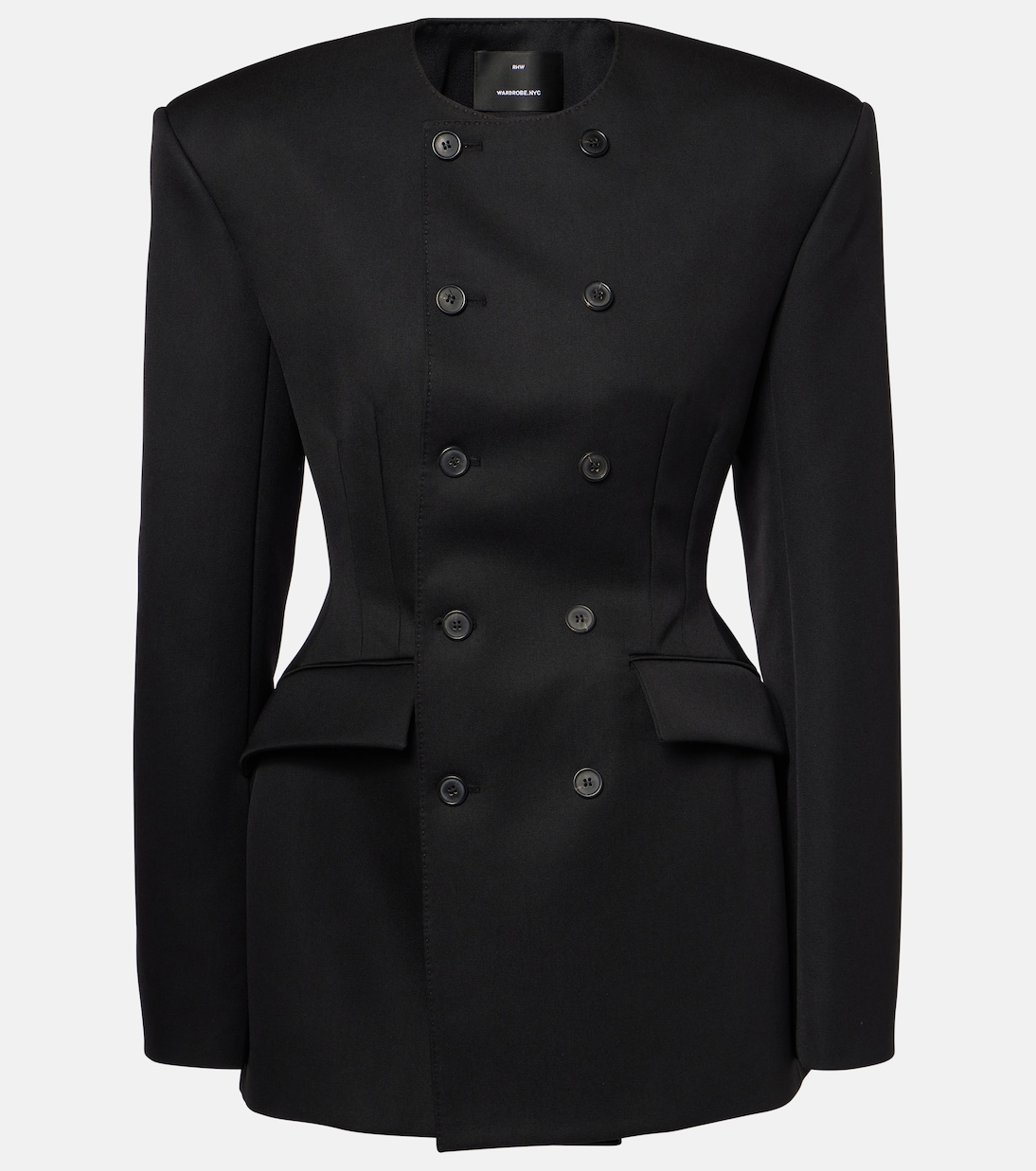 Twill Blazer Dress in Black - Wardrobe Nyc