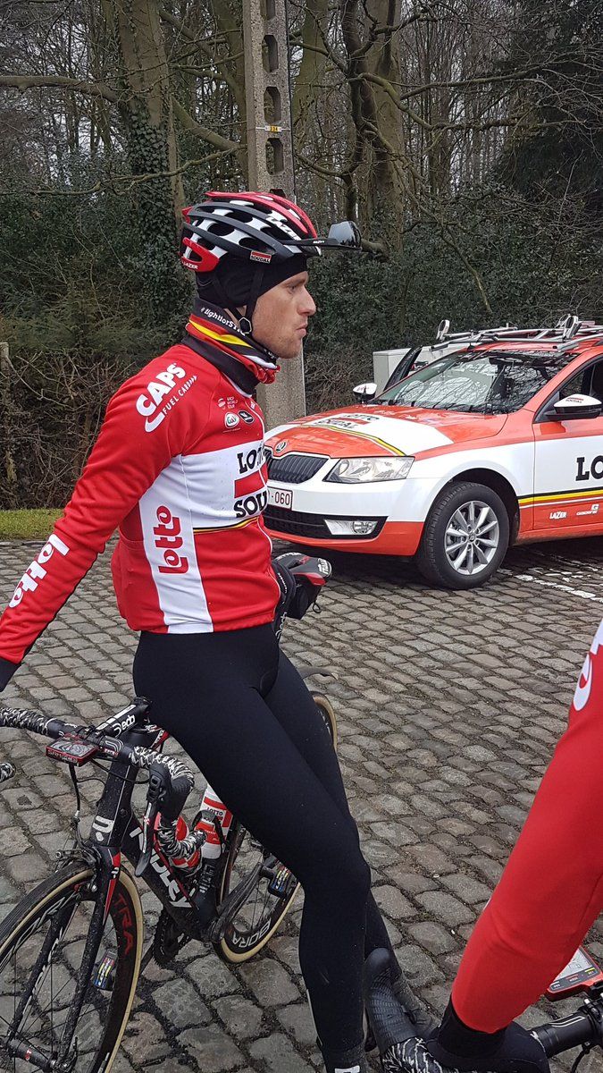 Nicolas Maes during a recon ride with his Lotto-Soudal teammates