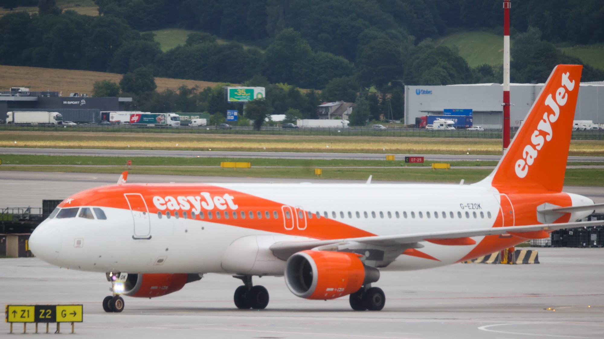 EasyJet plane on the runway