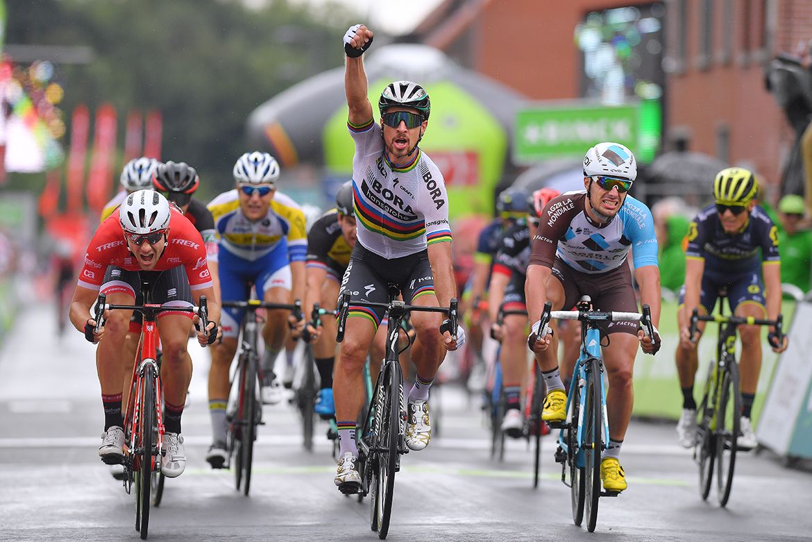 Peter Sagan celebrates another victory - the 99th of his career