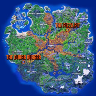 Fortnite Durrr Burger and Pizza Pit locations map